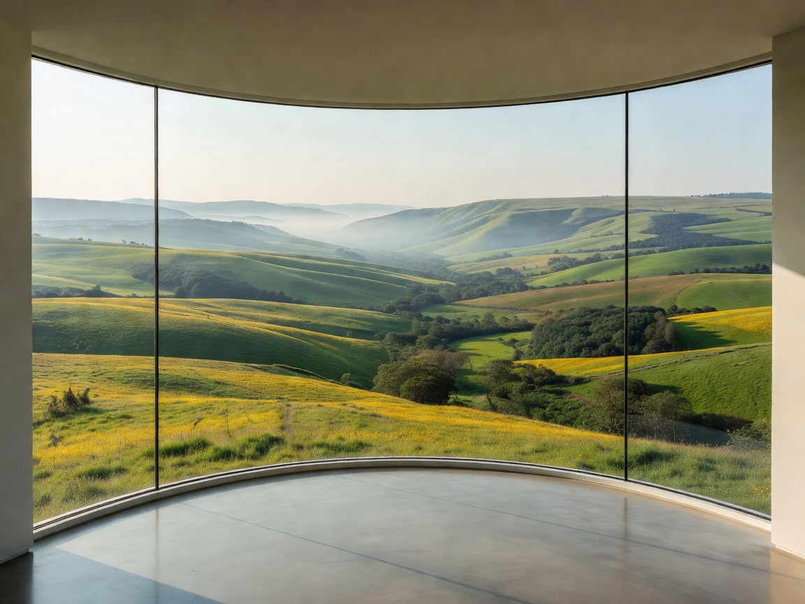 Breathtaking landscape outlook over rolling hills from a Panorama Room