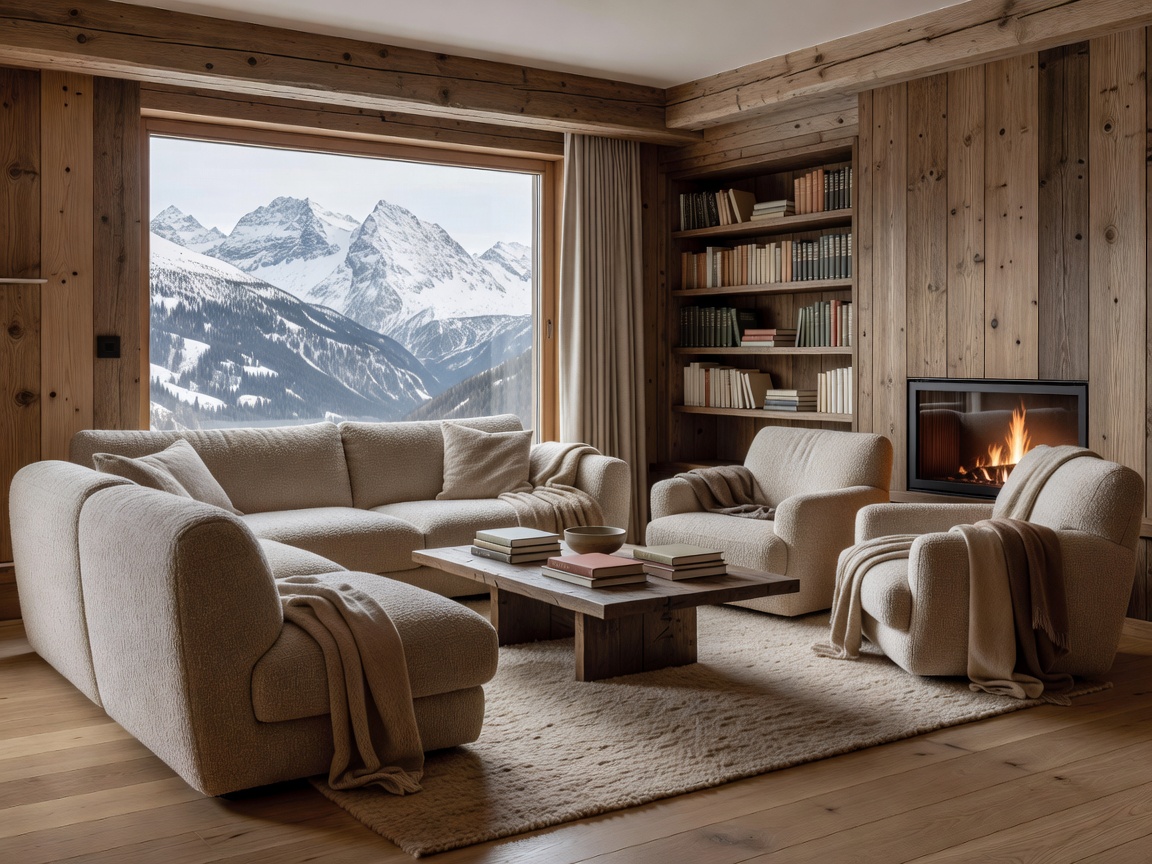 A comfortable lounge space designed with soft supportive seating and a curated reading selection