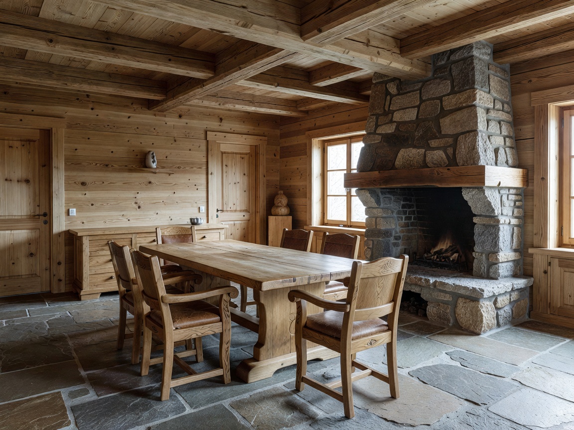 Authentic Alpine materials featuring hand-finished woodwork, bespoke furniture and untreated stone
