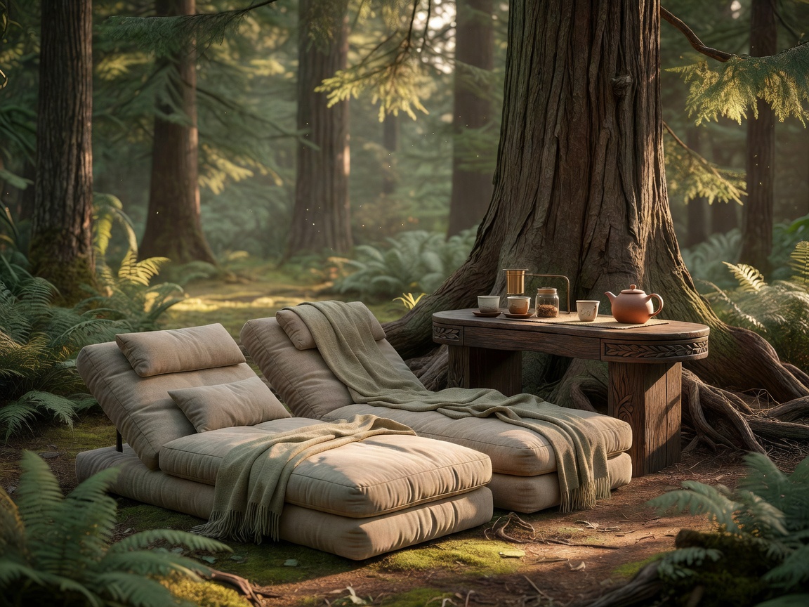 A secluded private relaxation area featuring deeply comfortable loungers and a bespoke tea station