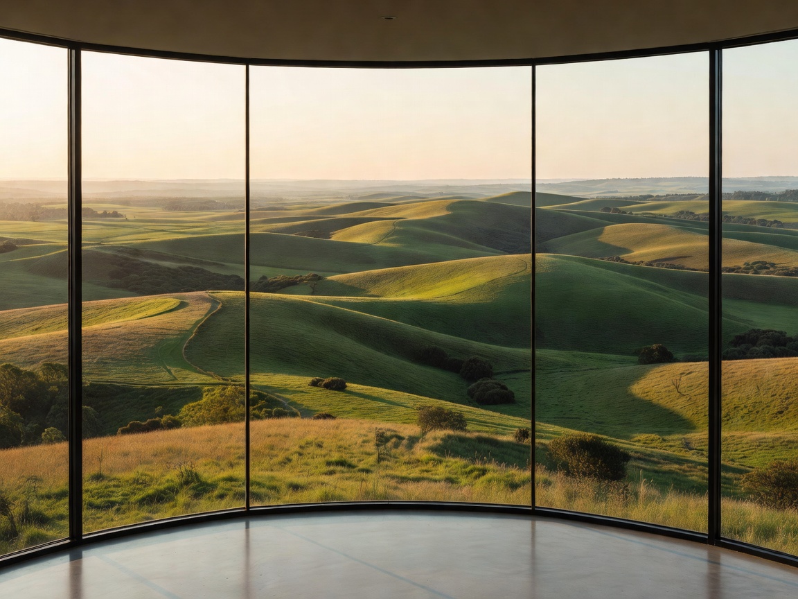 A breathtaking landscape outlook featuring rolling hills viewed from a Panorama Room