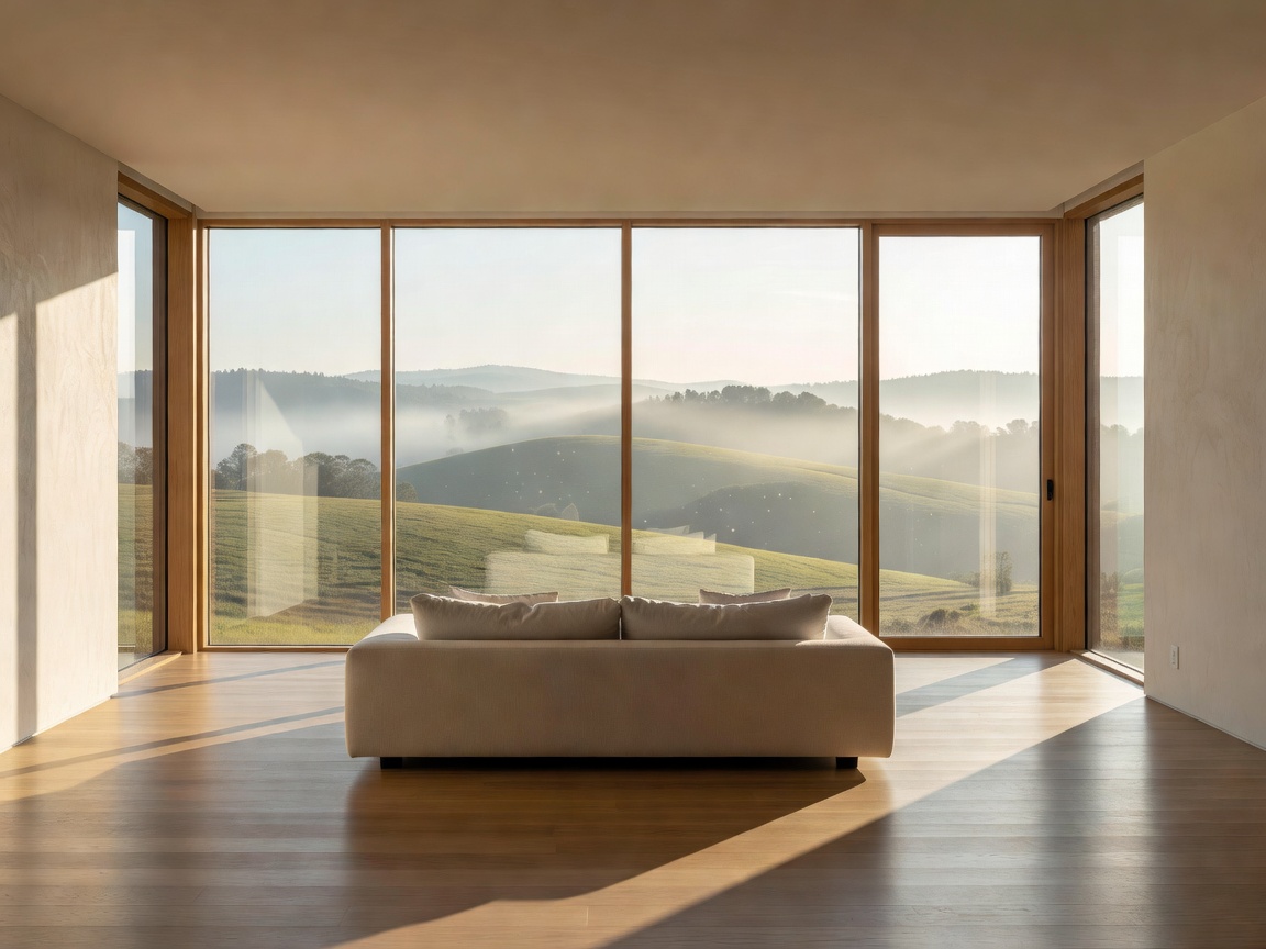 Soft morning light streaming brightly into a tranquil Panorama Room