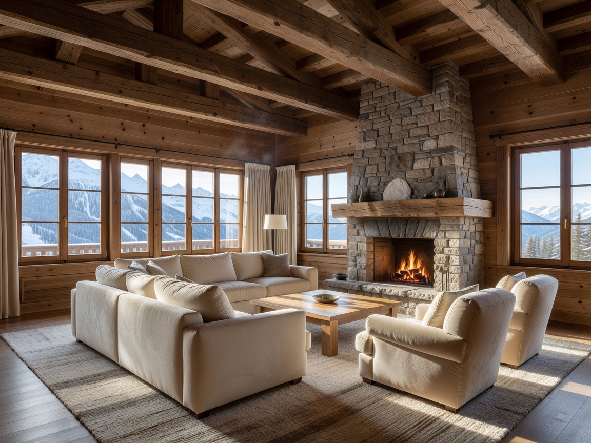Generous interior of an Alpine Suite with a comfortable living area
